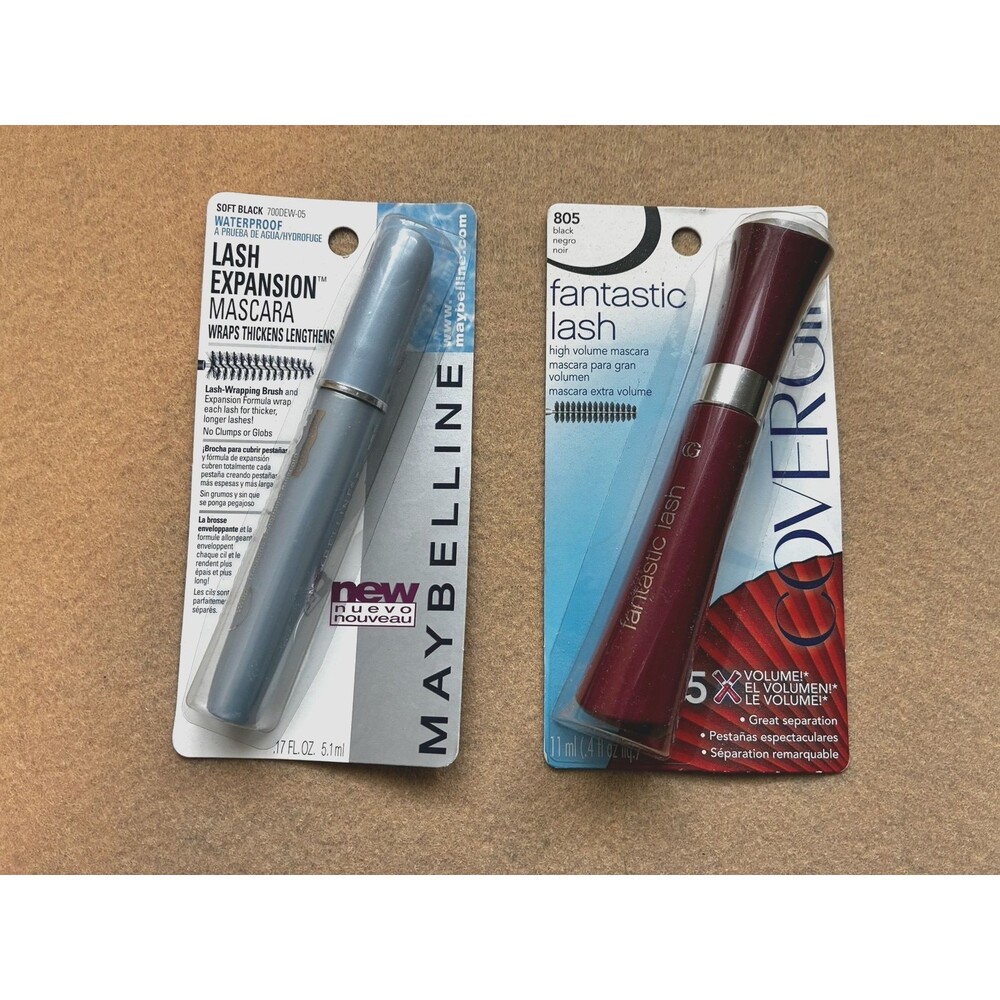 Lot MAYBELLINE Lash Expansion Mascara Soft Back & Covergirl Fantastic Lash 805